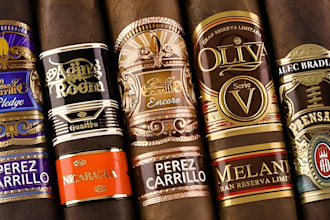 do cigar label, cigar logo, cigar band and cigar box or any graphic design