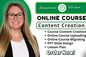 create online course content, ebook course creation, ppt slide and lesson plan