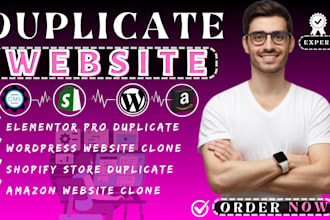 copy, clone duplicate redesign shopify store, duplicate wordpress or any website