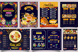 design restaurant and food menu, poster, flyer, brochure