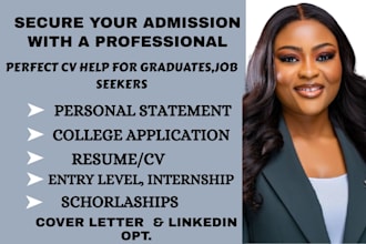write college admission entry level, internship graduate CV for top universities