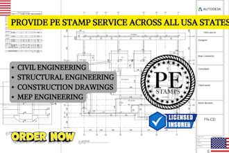 do civil and structural engineering stamp, structural drawing, load calculation