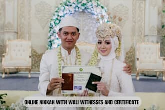 lead your marriage as online nikah imam, provide wali, witnesses and certificate
