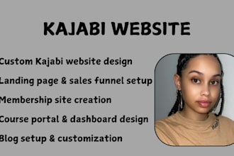 build kajabi website, design kajabi sales funnel landing page, online course