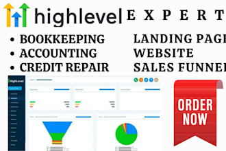 design gohighlevel bookkeeping landing page ghl credit repair accounting website