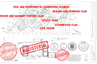 design grading, drainage, stormwater erosion and sediment plans with pe stamp