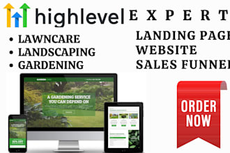 design gohighlevel lawn care landing page ghl landscaping lawn care sales funnel