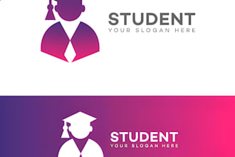 do high quality modern collage, school, student logo