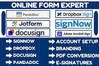 do fillable signnow esigning dropbox pandadoc docusign pdf conversion jotform