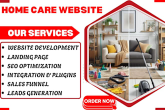 design home care website health care daycare elderly care website medical leads