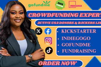 generate guarantee USA backers donors list for kickstarter gofundme campaign