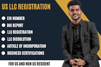 do US llc registration, dissolution, ein, boi report for non US citizen