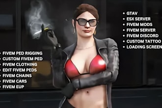 make custom fivem ped, fivem clothing, fivem ped rigging, edit fivem peds