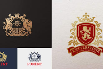 create luxury regal heraldic family crest coat of arms logo