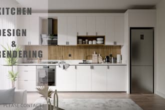 design and renovate your modern 3d kitchen interior with realistic rendering