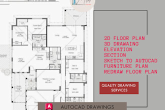 draft 2d floor plan in autocad