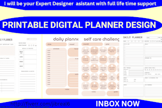 design digital planner, etsy digital planner, digital journal, customized design