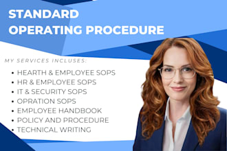 write sops, user guide, manuals policies, standard operating procedure