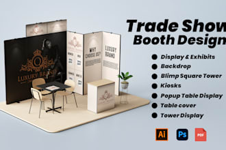design trade show booth and backdrop for your exhibition
