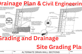 design retaining walls, site plan, grading drainage driveway plans for permits