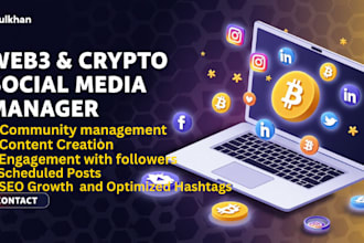 be your nft crypto token social media manager, twitter, discord, instagram, tg