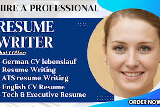 write and update german CV lebenslauf, ats resume, and cover letter writing
