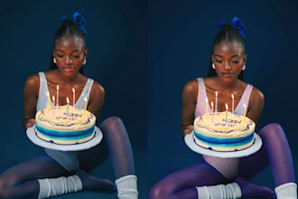 do skin retouching, beauty airbrushing, customized background replacement