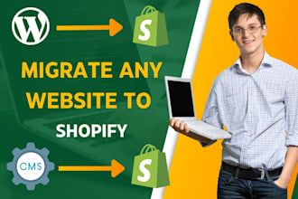 migrate wordpress to shopify, woocommerce to shopify, wix to shopify migration