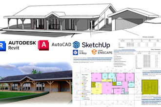 make full set of architectural planing in autocad and revit