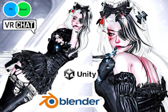 vrc avatar vroid vrchat anime 3d model 3d vtuber 3d character modeling physics