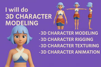 do 3d modeling, rigging and 3d character animation