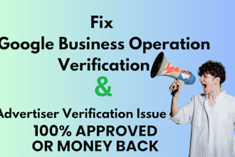 fix google business operation verification and advertiser verification issue