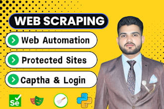 do web scraping, data scraper and selenium web automation