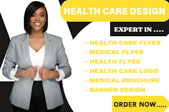 design medical dental home care logo, health care flyer