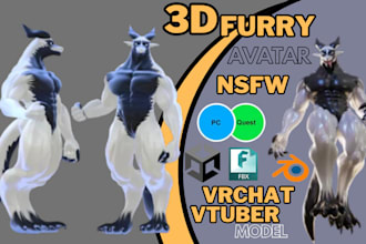 make 3d furry avatar vrchat avatar nsfw character model