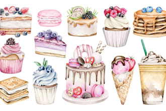draw food illustration in watercolor