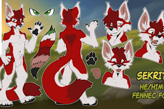 draw nsfw furry art furry ref sheet fursona character nsfw art furry oc headshot