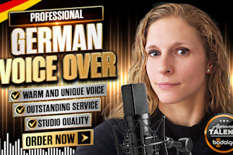 do a german female voice over with a deep and unique voice
