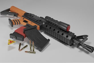 design 3d weapons, 3d items stl file, 3d model, 3d cosplay for any games project