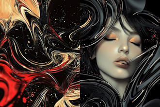 draw illustration expressionism portrait, abstract art