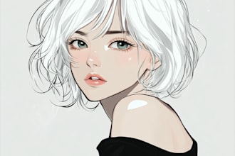 create anime fan art manga vector illustration