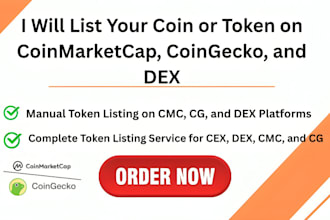 list your token or coin on coinmarketcap or coingecko or dex, cen and bitget
