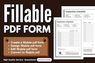 create or design fillable pdf form or convert to fillable pdf form