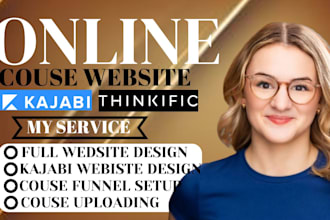 create online course website, thinkific website, kajabi website or sales page