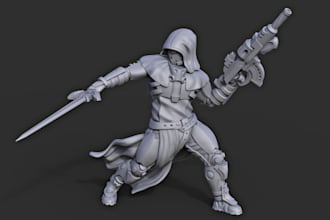 design 3d miniature terrain landscape, sci fi model, wargame warrior 3d printing