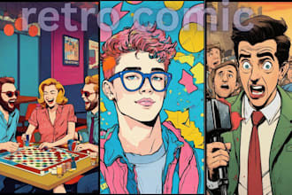 draw retro comic vintage illustration pop art vintage comic 70 80s retro design