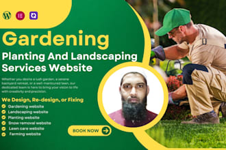design landscaping, gardening, planting, farming, lawn care wordpress website