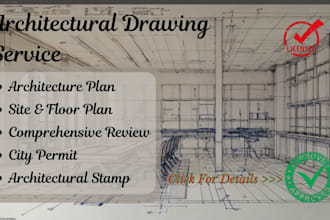 draw stamp architectural construction plan, city permit mep engineering drawings