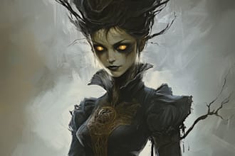 create detailed dark art, horror, fantasy illustration