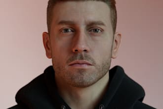 do realistic metahuman character 3d humanoid model game character blender unity